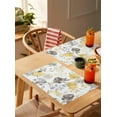 thumbnail image 4 of Flowers Placemats Set of 4, Yellow Gray Ink Floral Nature Cotton Linen Table Mats Non-Slip Washable Print Placemat for Holiday Banquet Dining Kitchen Table Decor, 4 of 6