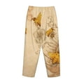 thumbnail image 5 of Disketp Honey Bees And Sunflowers Print Women'S Comfy Pajama Pants Casual Drawstring Palazzo Lounge Wide Leg Pants, 5 of 9