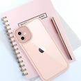 thumbnail image 6 of for iPhone 11 Case Sparkly Diamond Crystal Metal Bling Camera Lens Cover Back Clear & Matte Bumper Silicone Shockproof Protective Case + Screen Protector for Girls and Women -Pink, 6 of 12