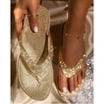 thumbnail image 4 of Women's Rhinestone Glitter Flat Slippers Slip on Sandals Beach Summer Flip Flops, 4 of 6