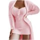 thumbnail image 2 of Puntoco Pijamas De Tres Trajes Informales De Manga Larga con Cintura Elástica Y Encaje Delgado A La Moda para Mujer Puntoco Puntoco-6749, 2 of 6
