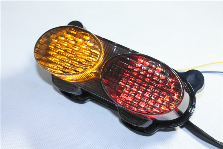 Motorcycle Rear LED Tail Light Brake Turn Signals Lamp For Kawasaki ZX6R ZX9R