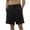 Black, variant on Cotton Linen Shorts for Men Flat Front Chino Short Pants Elastic Waist Zipper Button Summer Shorts Classic Solid Color Work Pants