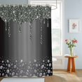 thumbnail image 4 of Shower Curtains for Bathroom, Black Grey Waterproof Fabric Shower Curtain, Modern Abstract Diamond Luxury Gradient Decorative Bathroom Curtain for Bathtub, 72"x84", No Hooks Included, 4 of 9
