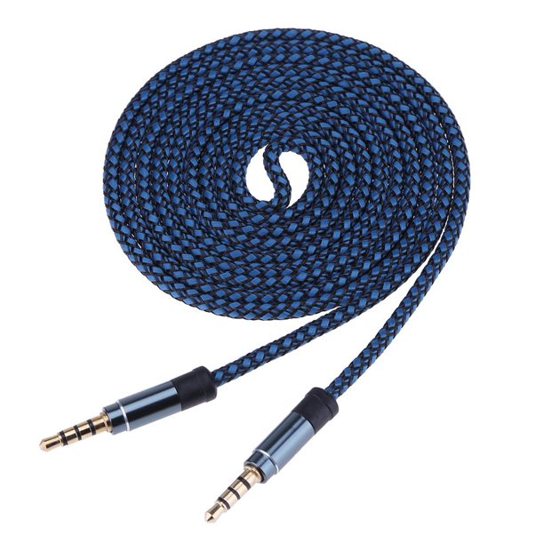 1,5 m macho de 3,5 mm a macho de 3,5 mm Cable de audio de tejido AUX Cable auxiliar (azul) WDOplteas Para estrenar