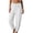 White, variant on Womens Cotton Tapered Pants Drawstring Elastic Waist Pull On Pants with Pockets Solid Color Loose Fit Pants Summer Lounge Going Out Pants Gray XXL