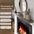thumbnail image 2 of Marsmiles 48" x 3" Pine Wood Distressed Rustic Floating Fireplace Mantel Ash Gray, 2 of 5
