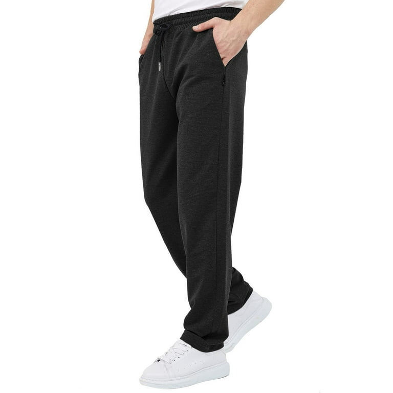 eczipvz Men'S Pants Men's Sweatpants with Zipper Pockets Open Bottom Pants  for Jogging, Workout, Gym, Running, Training White,XXL
