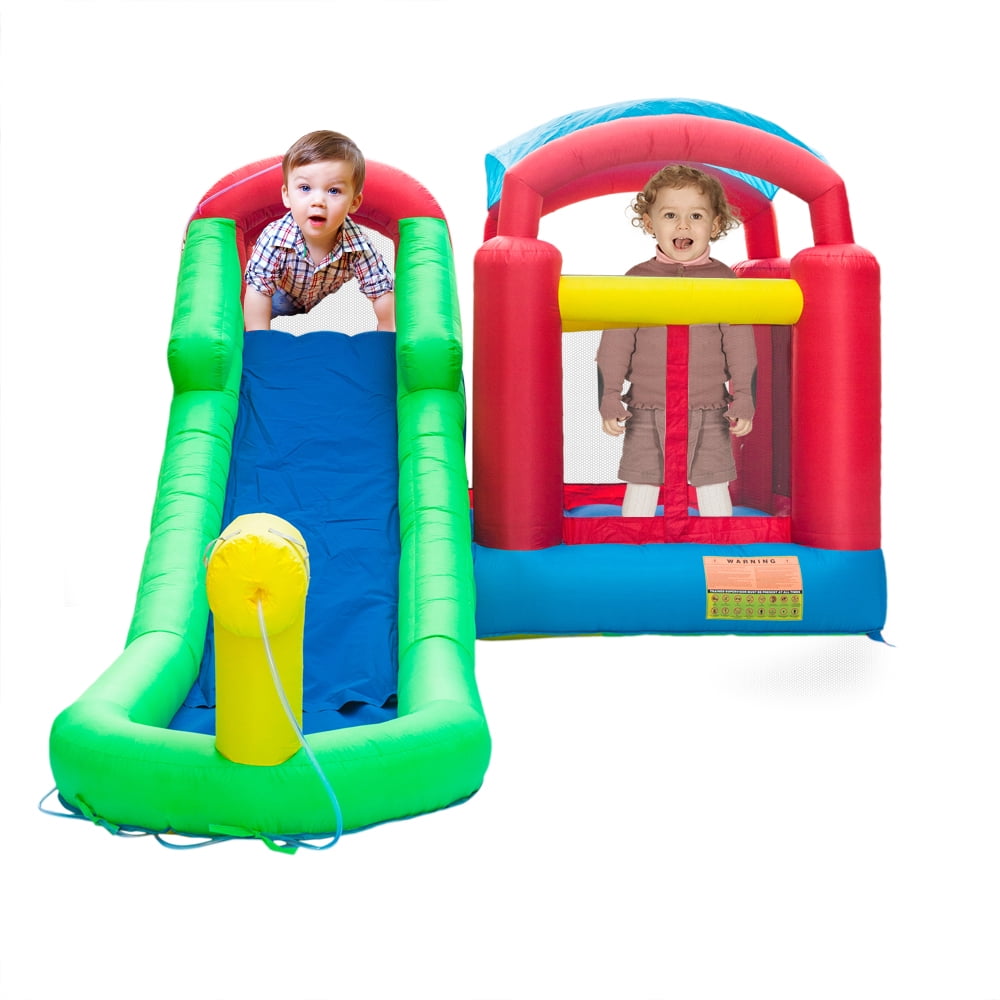 kxbyToy Toddler Bounce House Water Slide Inflatable Castle Pool All in one Kids Bouncing Play House with Climbing Wall Including Air Blower
