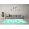 thumbnail image 3 of Ahgly Company Machine Washable Indoor Rectangle Persian Turquoise Blue Traditional Area Rugs, 5' x 7', 3 of 4