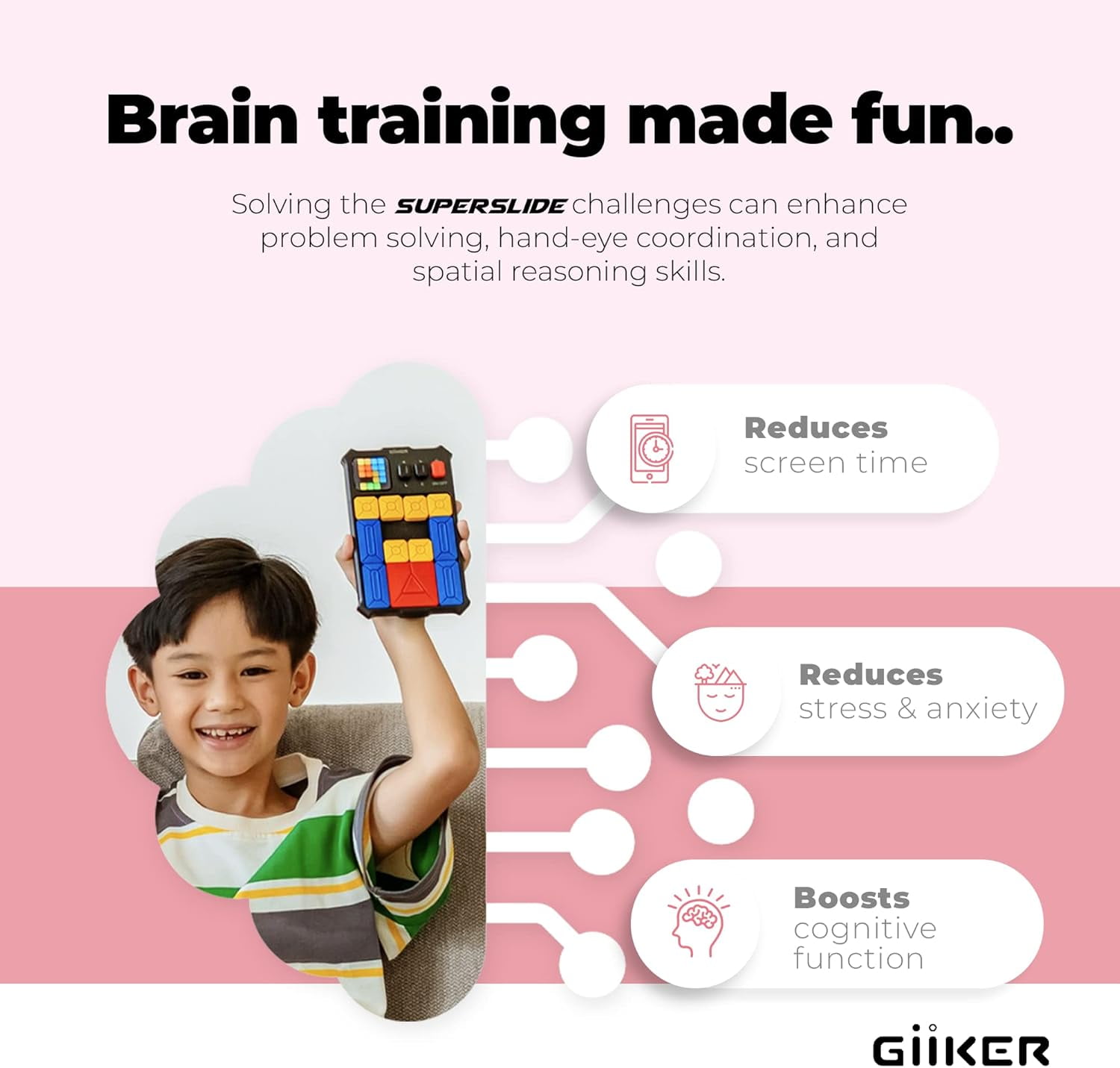 GiiKER Super Slide,Original 500+ Challenges Brain Teaser Puzzle for 5+,Travel and Birthday Gift for Boys and Girls