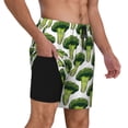 thumbnail image 2 of Logiee Cute Broccoli Print Men's Swim Trunk,Quick Dry Board Shorts ,Men's Swim Trunks with Compression Liner, Bathing Suits with Pockets-3X-Large, 2 of 6