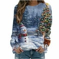 thumbnail image 2 of Womens Christmas Sweatshirts Crewneck Christmas Printed Shirts Casual Loose Long Sleeve Sweatshirt Merry Xmas Holiday Party Pullover Sweater Tops, 2 of 5