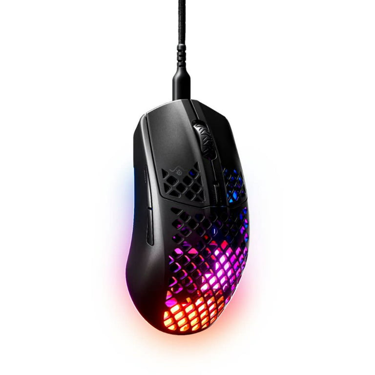 SteelSeries Super Optical Mouse RGB Honeycomb 3 Wired Light - Gaming Aerox - Onyx