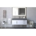 thumbnail image 6 of Amazon 48" White Wood Floating Vanity with Gray Top and Chrome Trim, 6 of 8