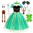 thumbnail image 2 of Vestidos de Anna para niños, vestido de princesa, disfraz de Cosplay para niña, ropa de verano para Halloween, cumpleaños, Carnaval, bata de fiesta, 2 of 4