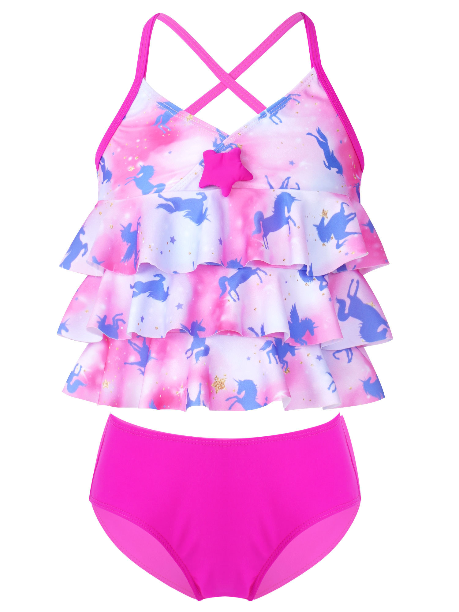 iEFiEL Kids Little&Big Girls Swimsuit Mermaid Scales Swimwear with