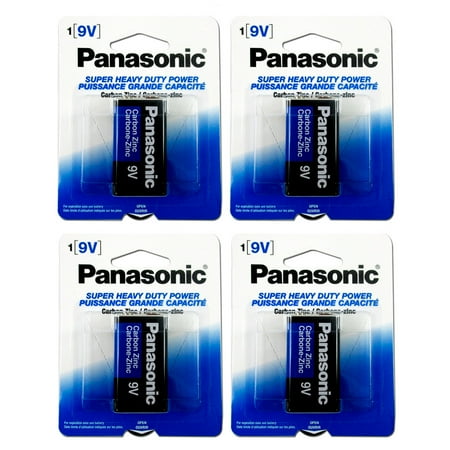 - Lot of 4 Pcs Panasonic Battery 9 Volt Super Heavy Duty Carbon Zinc Batteries New