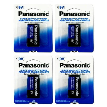 Lot of 4 Pcs Panasonic Battery 9 Volt Super Heavy Duty Carbon Zinc Batteries