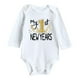 thumbnail image 1 of Gibobby Mameluco niño Mi primera ropa de Año Nuevo para recién nacido, bebé, niño y niña, trajes de Año Nuevo, con estampado de letras, trajes de mono(Blanco, 18-24 Meses), 1 of 5