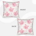thumbnail image 3 of Bingfone Cartoon Pig Linen Throw Pillow Covers Cushion Case Pocket Button Vintage Farmhouse Pillowcase For Sofa Couch Bed 18"X18", 3 of 9
