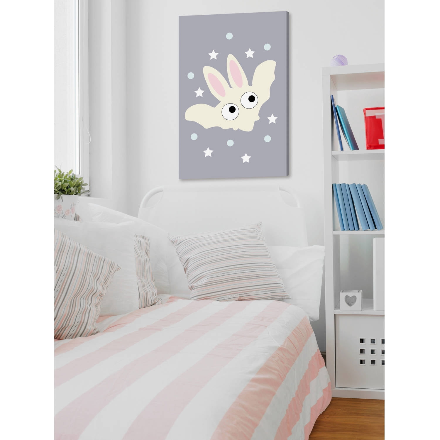"Yellow Bunny Bat" Painting Print on Wrapped Canvas