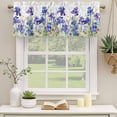 thumbnail image 3 of Blue Spring Floral Valances for Windows, Watercolor Flowers Summer Botanical Light Filtering Kitchen Curtains, Rod Pocket Window Valance Curtains for Living Room Bedroom, 42" W x 12" L, 2 Panels, 3 of 9