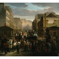 thumbnail image 2 of Charles Nanteuil 16x15 Black Ornate Wood Framed Double Matted Museum Art Print Titled - The Descent of the Courtyard (1842), 2 of 5