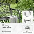 thumbnail image 4 of Alpha Joy Outdoor Bench 2-Person Metal Patio Garden Bench for Lawn, Park, Flower, 4 of 11