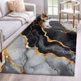 thumbnail image 5 of Area Rug 48×72in, Modern Marble Texture Floor Carpet Living Room Rug, Black White Gold Stone Style Non-Slip Welcome Mat Indoor Rugs for Bedroom Dining Room, 5 of 9