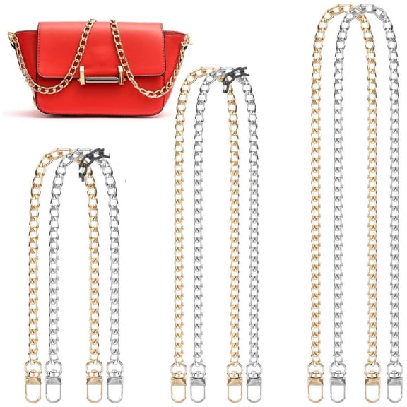 Replacement Purse Chain Strap 30/60/120 cm DIY Metal Replacement Straps Shoulder Crossbody Bag Handbag Accessories with Buckles