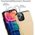thumbnail image 4 of for iPhone 15 Pro Wallet Case with Card Holder + 2 Tempered Glass Screen Protector, Heavy Duty Protective Dual Layer Shockproof Hidden Card Slot Slim Case Women Men 6.1 inch (Gold), 4 of 14