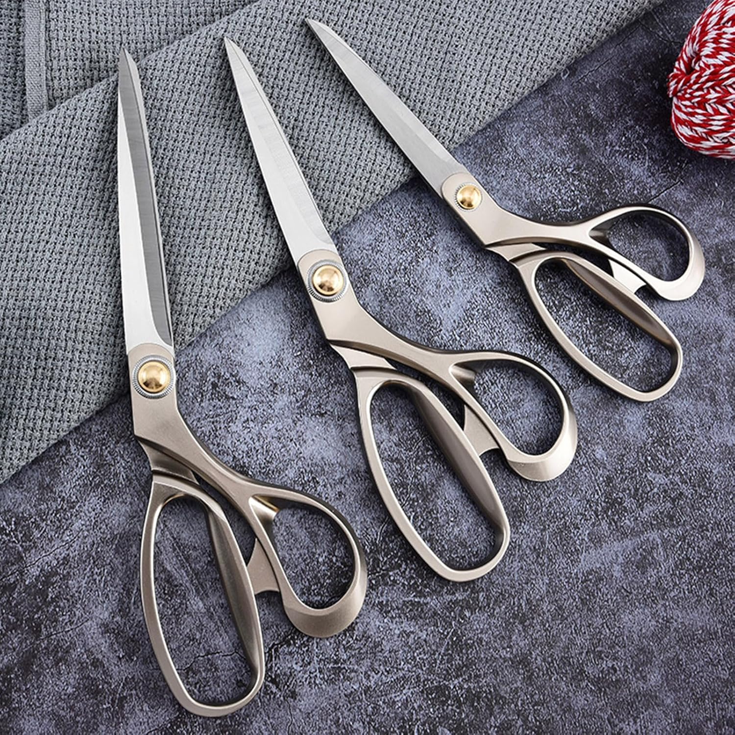 Fabric Scissors, 10.5" Heavy Duty Tailor Scissors, Classic Style, Champagne Golden, Stainless Steel