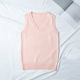 thumbnail image 2 of TTUHYWXI Women’s Sweater Vest V Neck JK Uniform Kint Vests Solid Classic Sleeveless Pullover Sweaters Tops (Pink, M), 2 of 9
