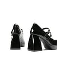 thumbnail image 4 of Women's Y2K Double Strap Platform Mary Jane Heels with Square Toe and Chunky Block Heel, 4 of 6