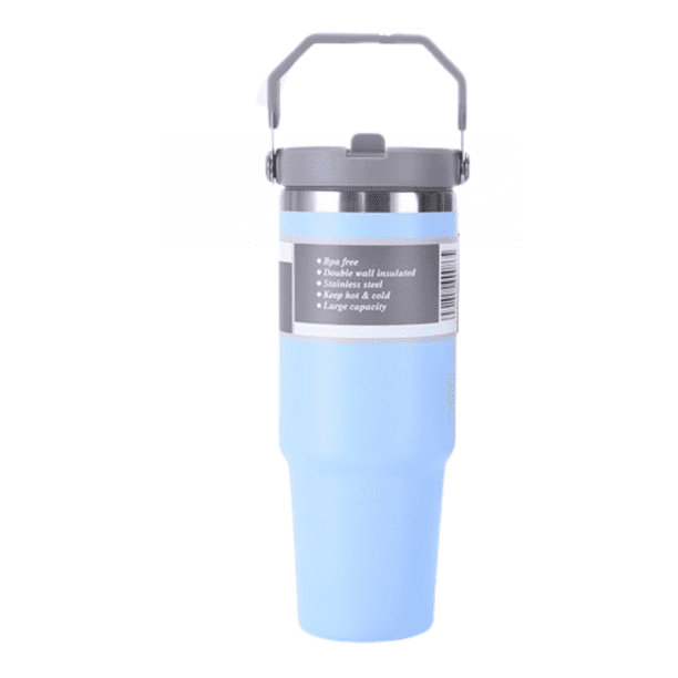 Termo Gran Capacidad 890ml con Tapa Hermética, Mango Ergonomico y Popote