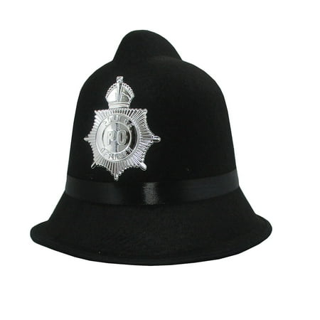 British English Bobby Policemen Officer Adult Hat Halloween Accessory Black Felt