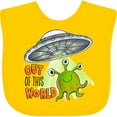 thumbnail image 3 of Inktastic Out of This World Cute Green Alien Ufo Boys or Girls Baby Bib, 3 of 4