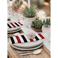 thumbnail image 5 of Red Black Stripe Cloth Napkins Set of 4 Reusable Dinner Napkins, Farmhouse Watercolor Modern Geometric Cocktail Napkin Washable Table Napkins for Wedding/Holiday Party/Baby Shower 20"x20", 5 of 7