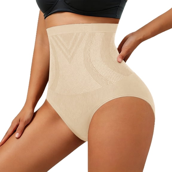 WCJM Women's Panties Tummy Control Shapewear for Women High Waisted Shorts Body Shaper Faja Underwear Thigh Slimmer(Beige,S)