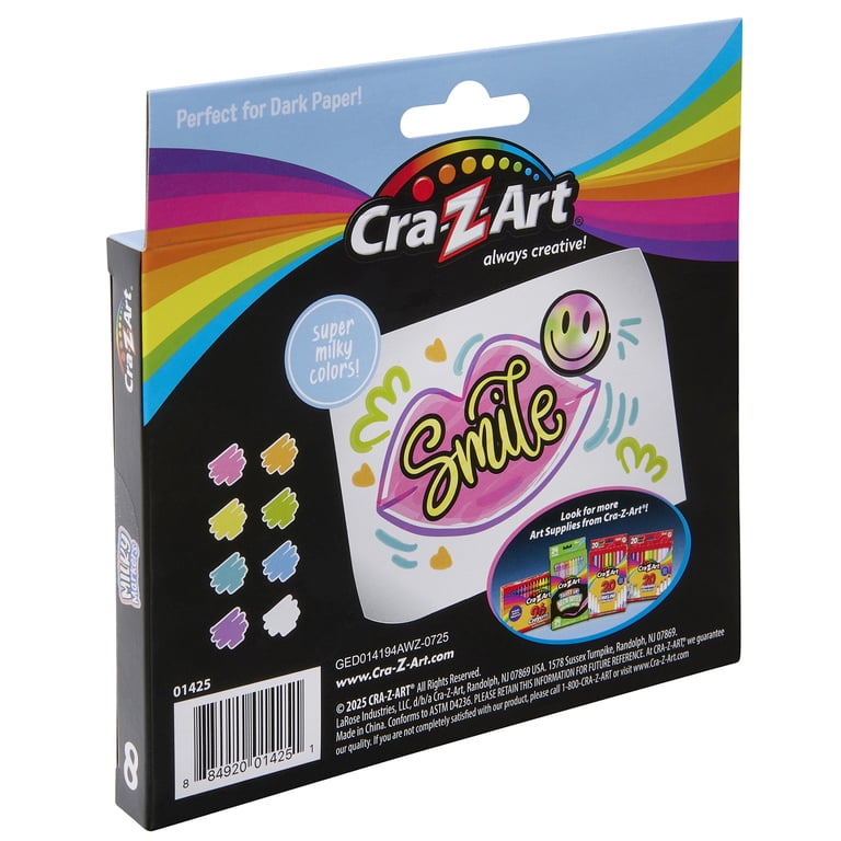 Cra-Z-Art Broadline Super Milky Markers, 8 Count - Pastel Markers