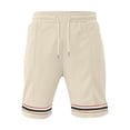 thumbnail image 4 of Bermuda Shorts for Men Summer Casual Waffle Knit Elastic Waist Straight Leg Slim Fit Beach Shorts with Pockets, 4 of 9