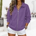 thumbnail image 2 of Hurxie Full Zip Up Hoodie Women Lightweight Soft Slim Fit Long Sleeve Hooded Tops Casual Sweatshirt with Pockets, 2 of 6