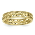 thumbnail image 1 of Sterling Silver Stackable Expressions Gold-plated Carved Band Size 7, 1 of 3