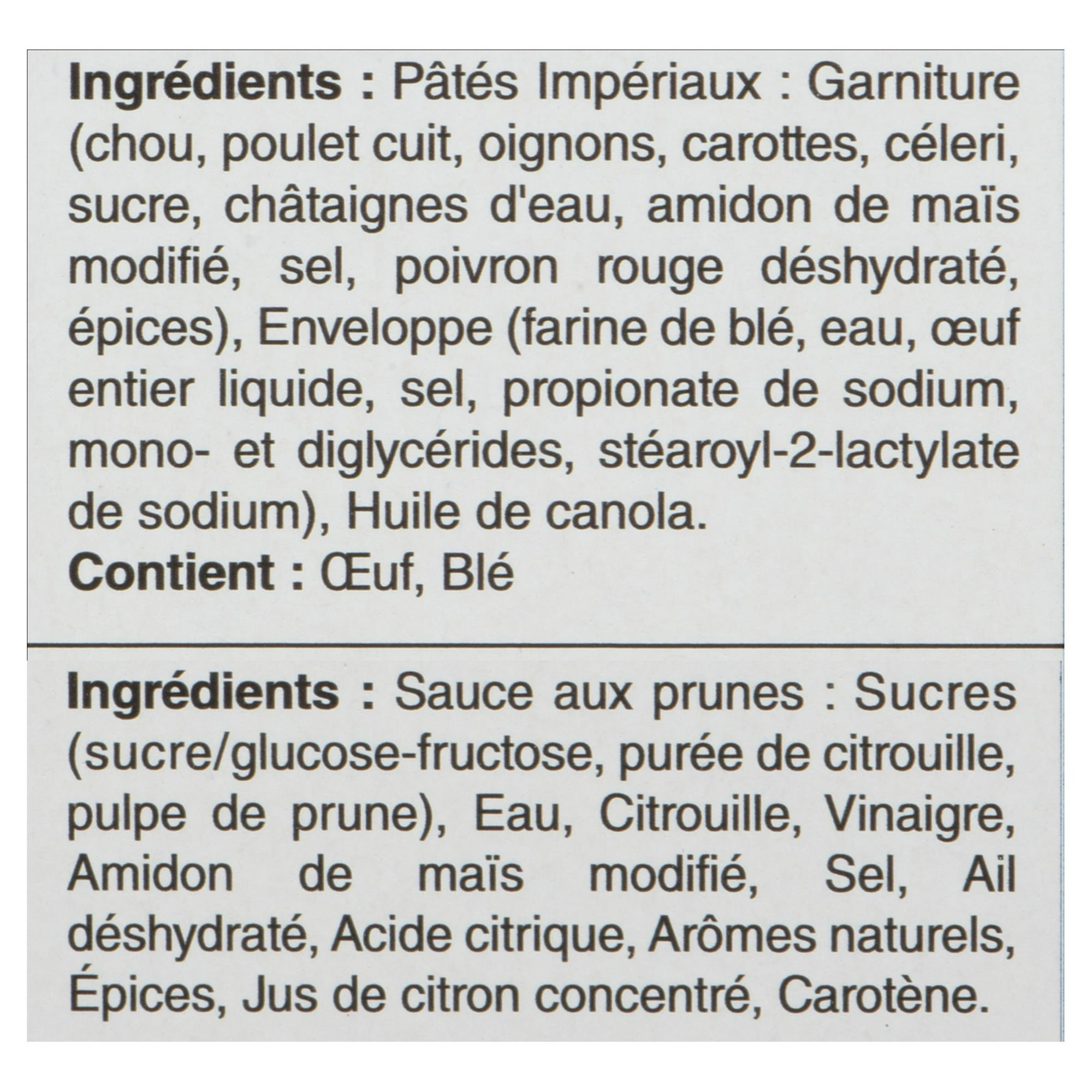 Pâtés Impériaux au poulet Wong Wing 10 pâtés au poulet avec sauce