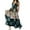 Dark Blue, variant on WREESH Womens Fashion Dress Dresses Summer Casual V-Neck Sleeveless Printing Beach Sundresses Boho Dress Brown