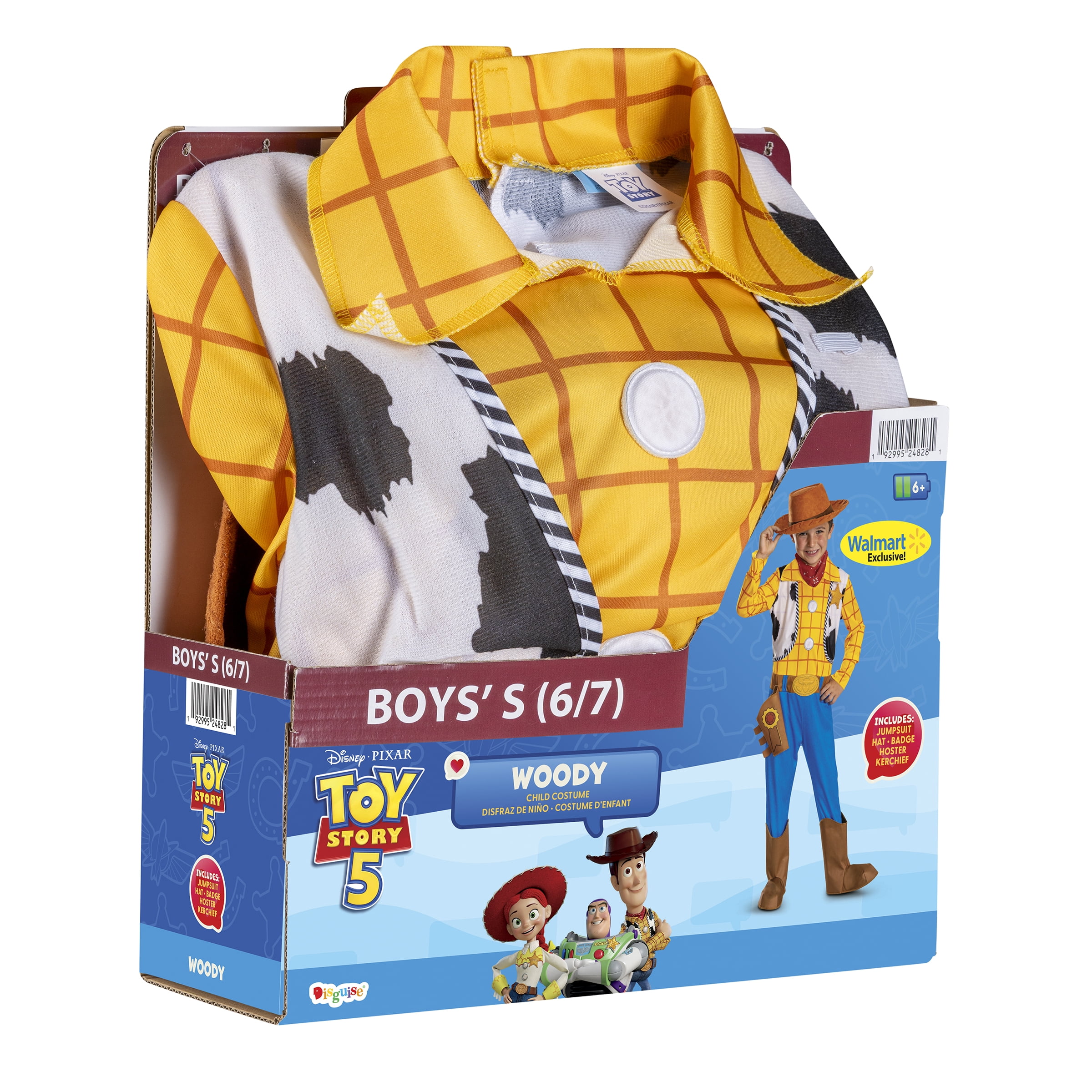 Disney Toy Story 5 Woody Halloween Family Matching Costume for Children, Boys Size S (6/7), by Disguise