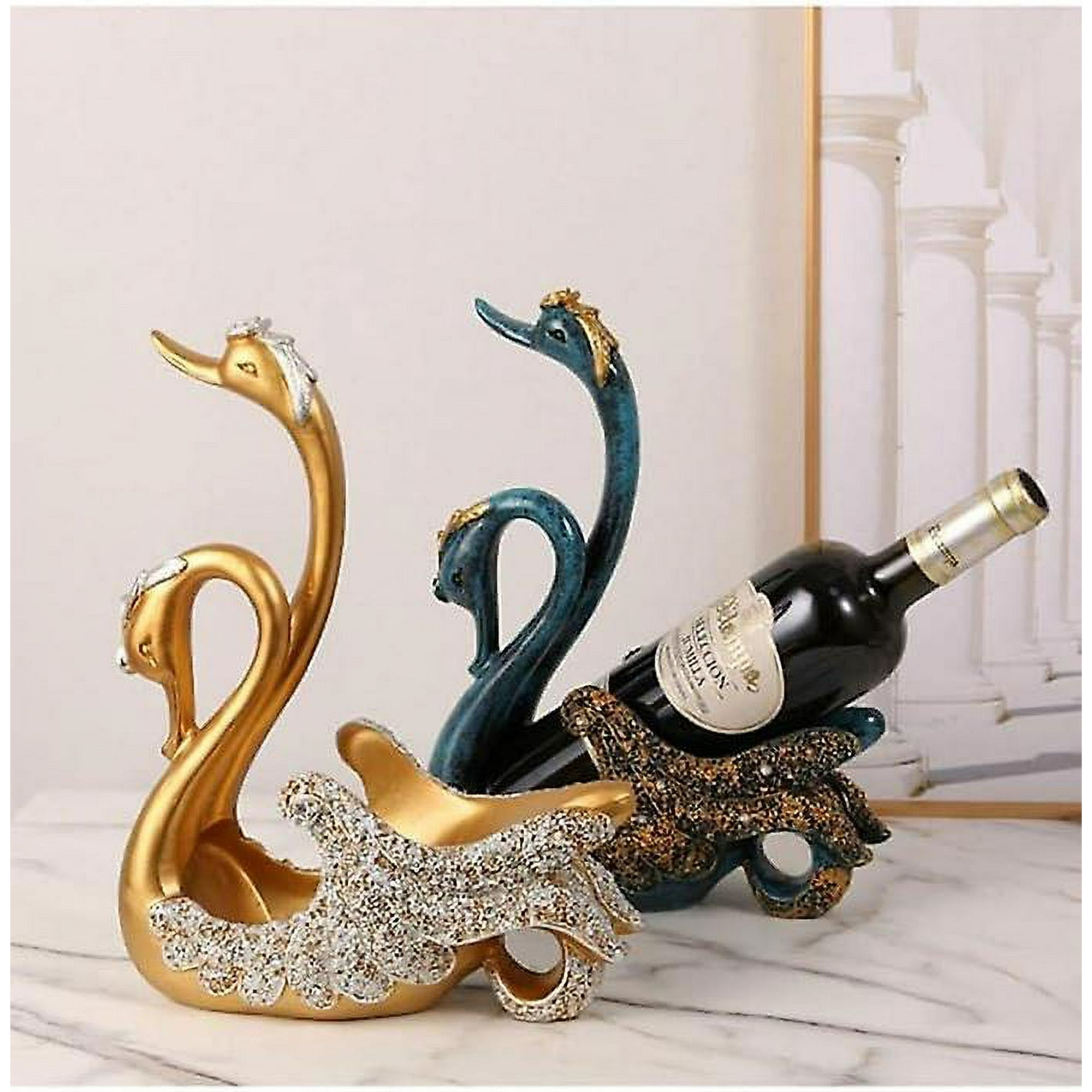 Nordic Wine Cabinet Ornaments Light Luxury Golden Swan Wine Rack Elegant Wine Bottle Rack Desktop Decorative Sculpture Wine Rack Walmart
