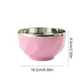 thumbnail image 3 of Btomtd 304 Stainless Steel Double Layer Sammy Soup Bowl Insulated Rice Bowls Household Colorful Soup Bowl for Dinner Practical Tableware Bowls, Pink, 3 of 6