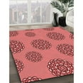 thumbnail image 2 of Ahgly Company Indoor Round Patterned Love Red Area Rugs, 4' Round, 2 of 6